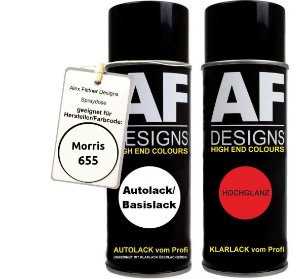 Spraydose für Morris 655 White Diamond Basislack Klarlack Sprühdose 400ml