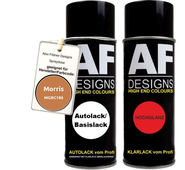 Spraydose für Morris MGRC186 Amazon Orange Metallic Basislack Klarlack Sprühdose 400ml