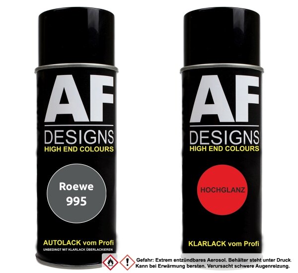 Spraydose für Roewe 995 Pewter Metallic Basislack Klarlack Sprühdose 400ml