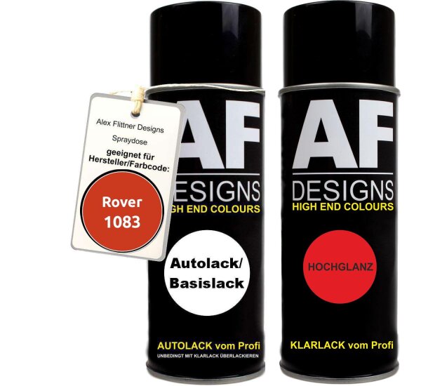 Spraydose für Rover 1083 Flamenco Red Basislack Klarlack Sprühdose 400ml