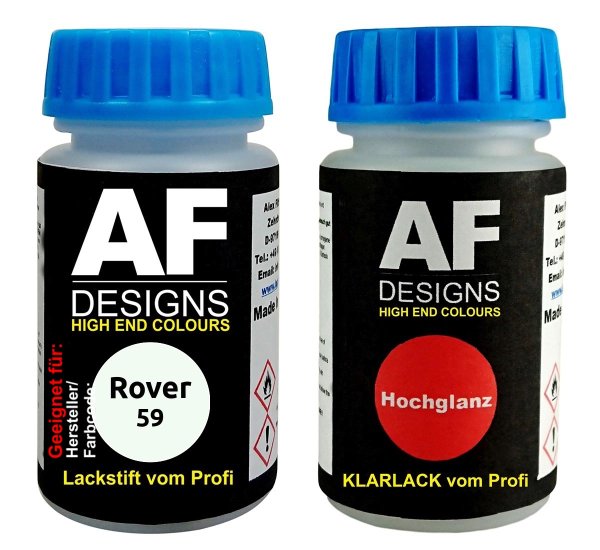Lackstift für Rover 59 Glacier White + Klarlack je 50ml Autolack Basislack SET