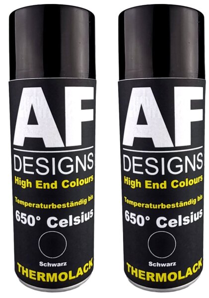 Thermolack Spray 2 Spraydosen Ofenlack Auspufflack Hitzebest. 650 °C Schwarz 400ml