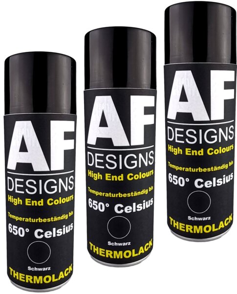 Thermolack Spray 3 Spraydosen Ofenlack Auspufflack Hitzebest. 650 °C Schwarz 400ml
