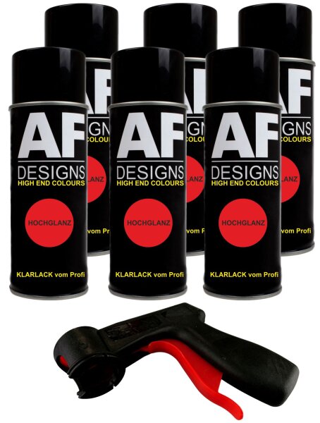 Klarlack 6 Spraydosen glänzend hochglanz Lackspray Kratzfest Haltegriff Autolack