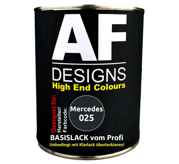 1L Autolack für Mercedes 025 Brillantschwarz Metallic Autolack Spritzfertig