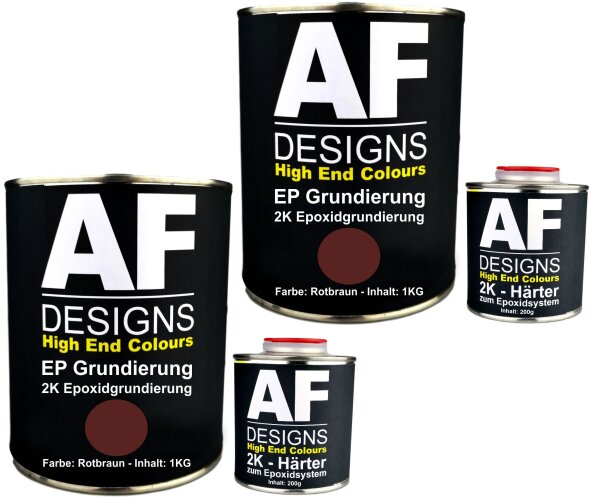 Epoxidfüller 2 x 1,20kg 2K Grundierung Füller EP Füller in rotbraun für Autolack Rostschutz