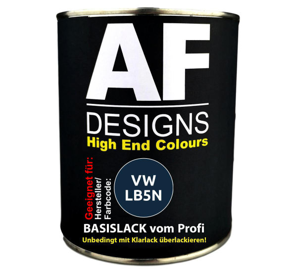 250ML Autolack für VW LB5N Indigoblau Pearl Basislack spritzfertig